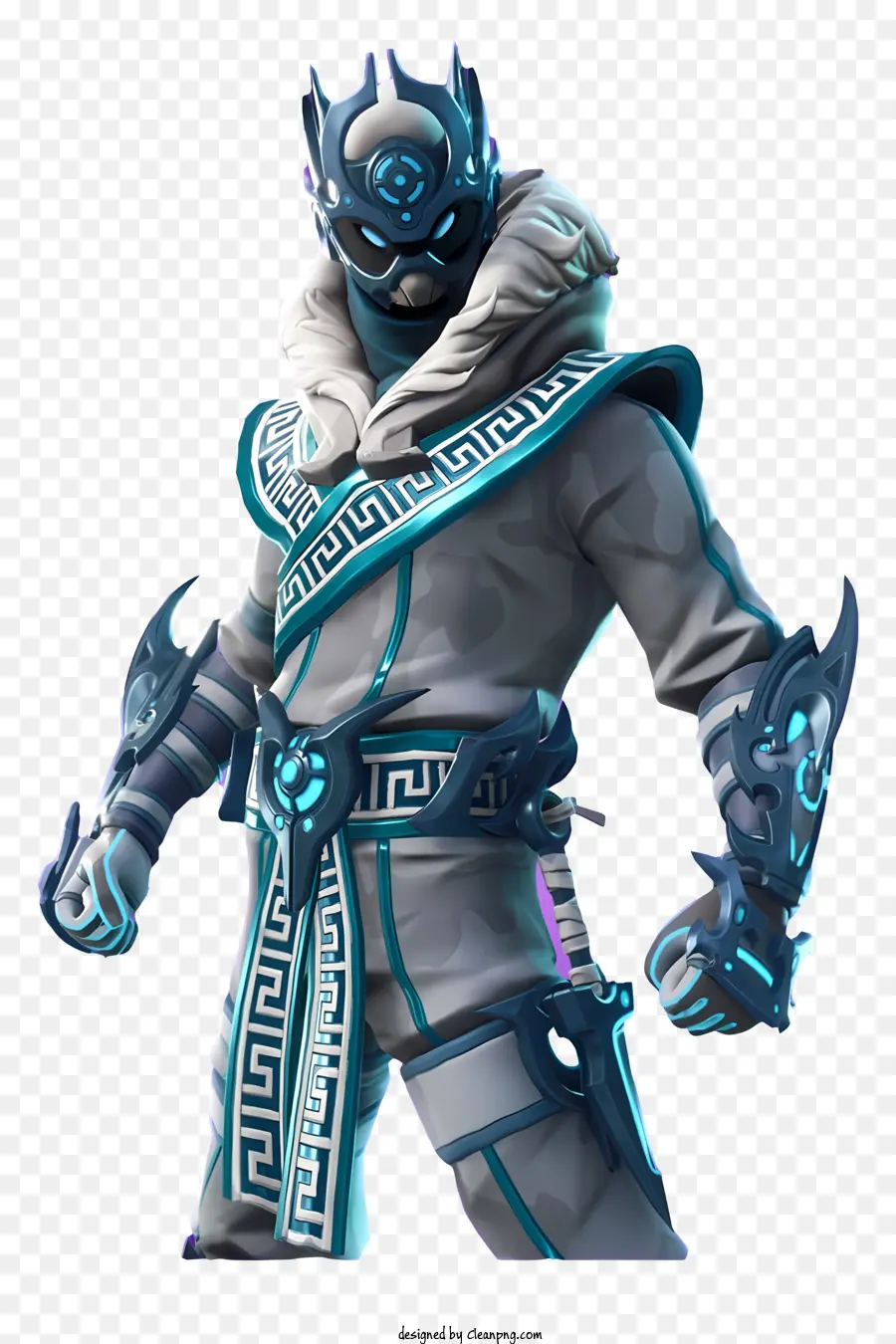 Fortnite，Karakter Lapis Baja Biru PNG