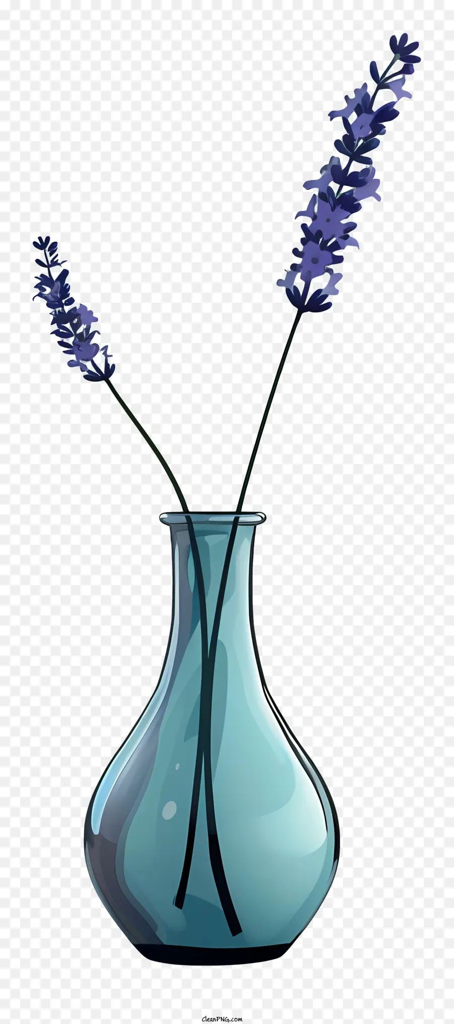 Lavender Dalam Vas，Vas Biru PNG