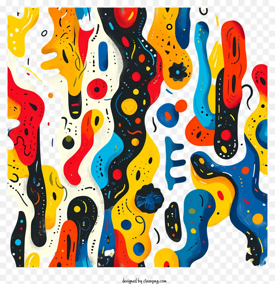 Pola Bentuk Abstrak，Seni Abstrak Yang Penuh Warna PNG