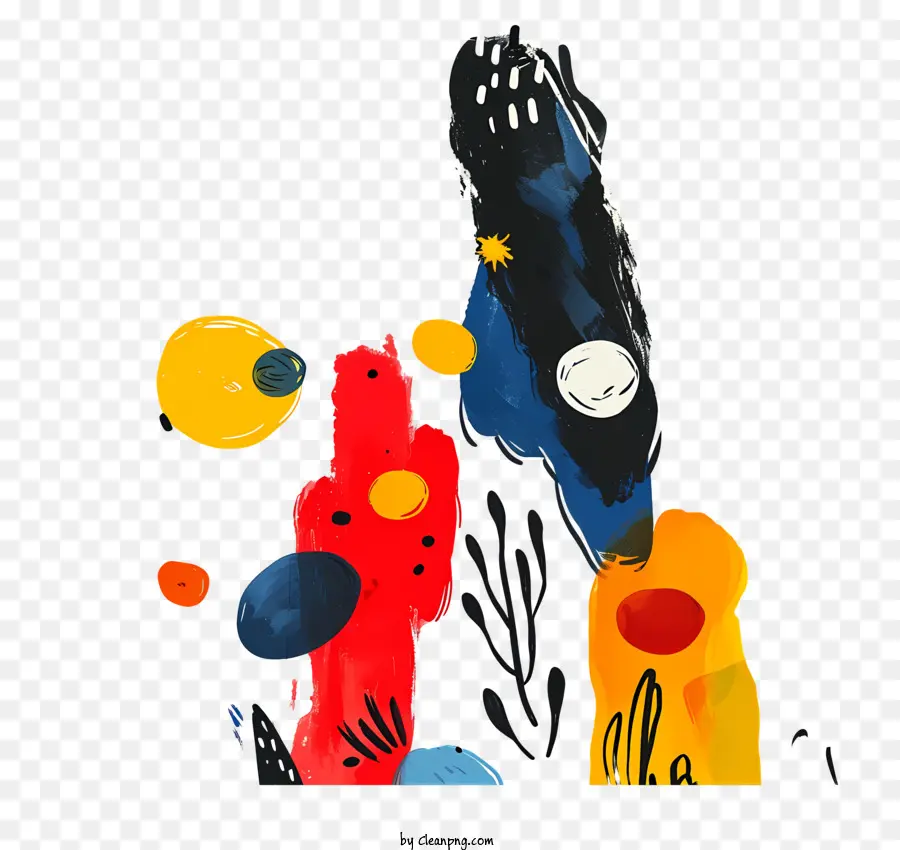 Pola Bentuk Abstrak，Lukisan Digital PNG