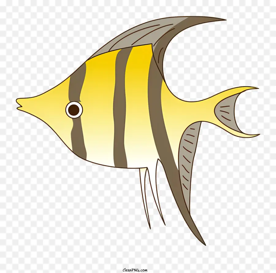 Ikan，Ikan Bergaris Kuning Dan Putih PNG