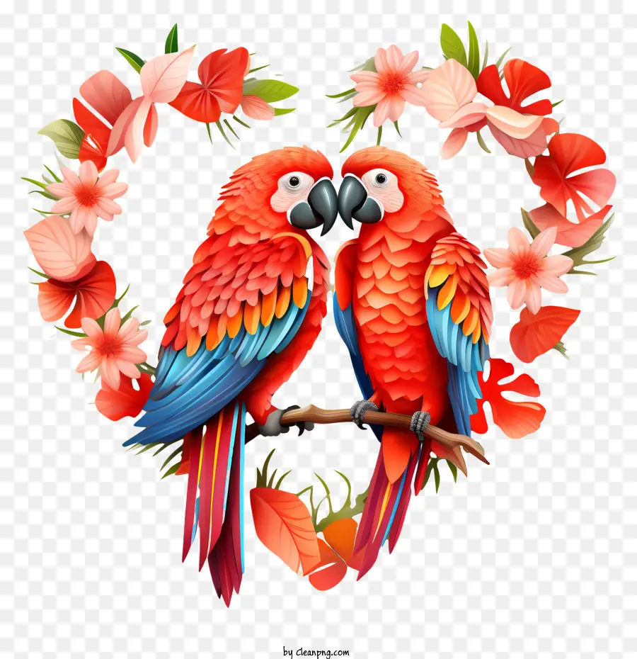Valentine Parrots，Macaw Merah PNG