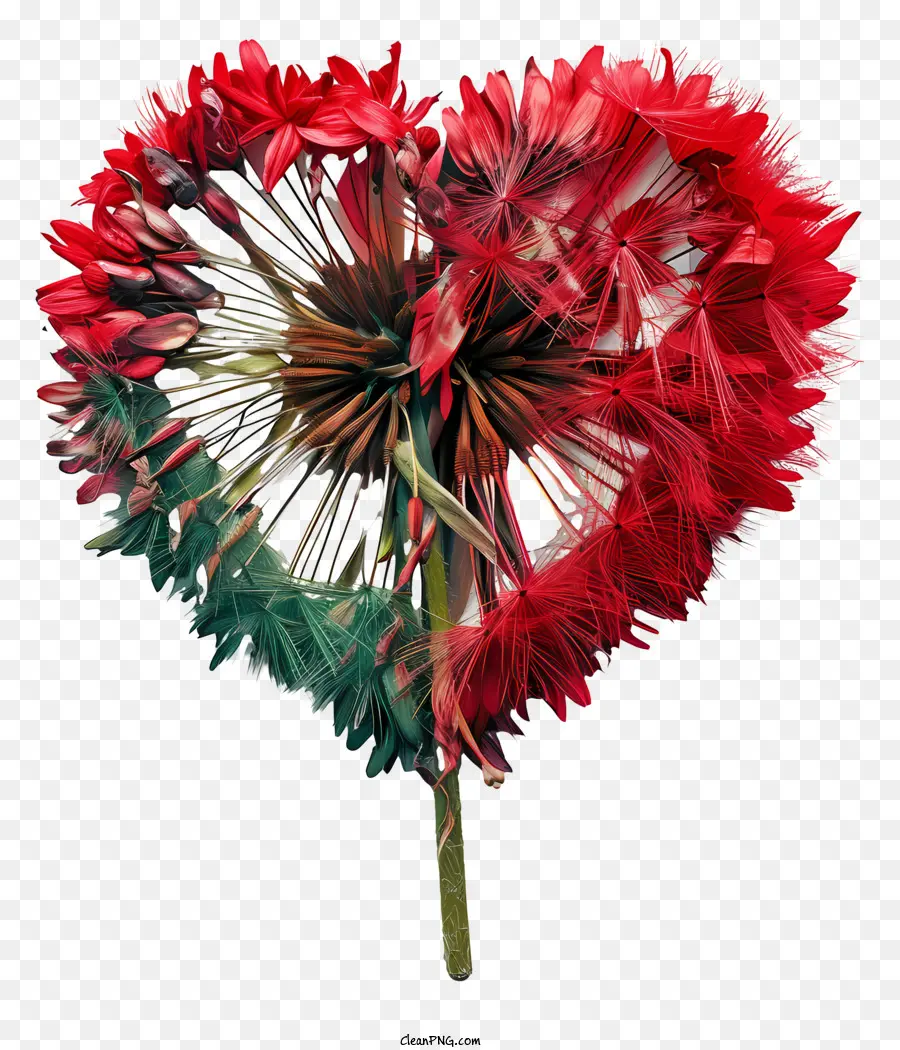 Dandelion Jantung，Bunga Berbentuk Hati PNG
