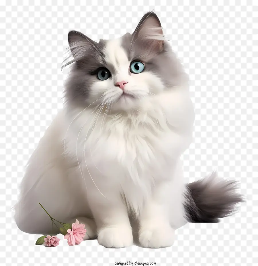 Kucing Valentine，Kucing Putih PNG