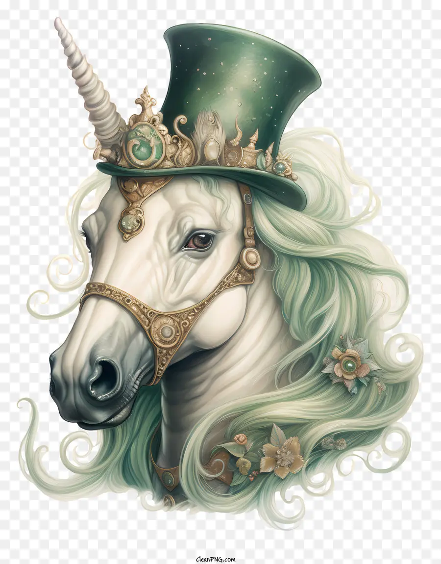 St Patrick Unicorn，Unicorn Dengan Topi PNG