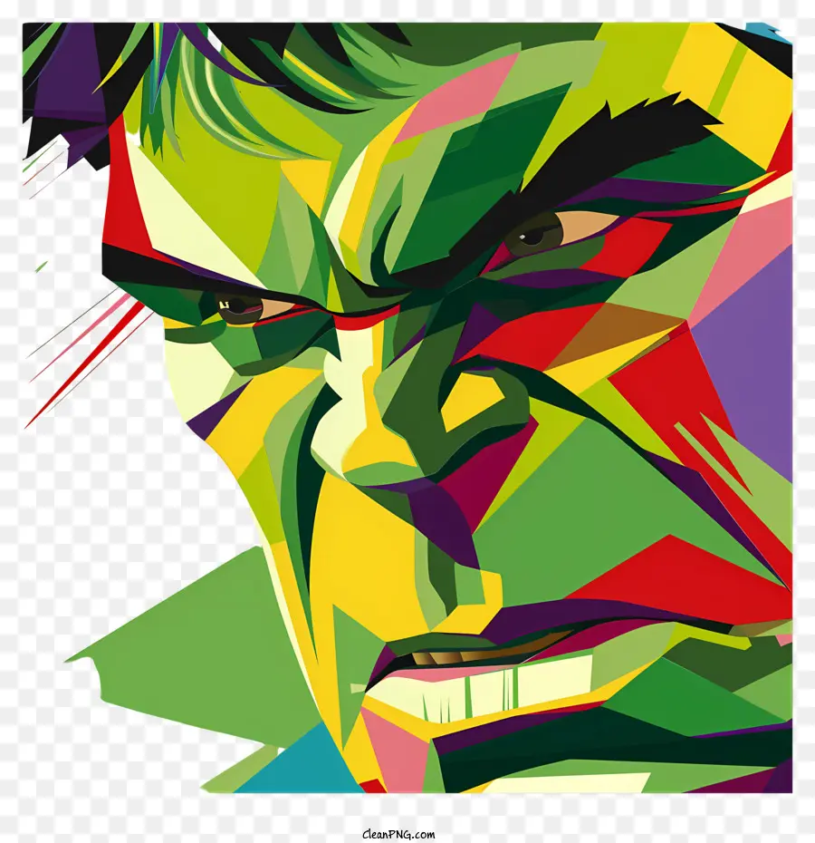 Hulk，Wajah Berwarna Warni PNG