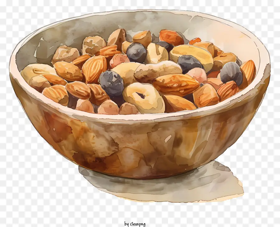 Buah Buahan Kering，Semangkuk Kacang Dan Berry PNG