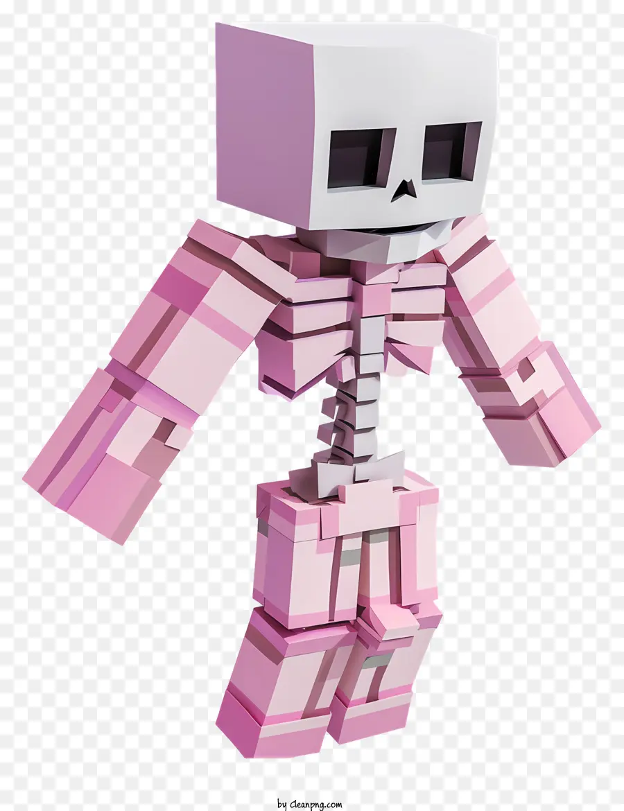 Minecraft，Kerangka Merah Muda PNG