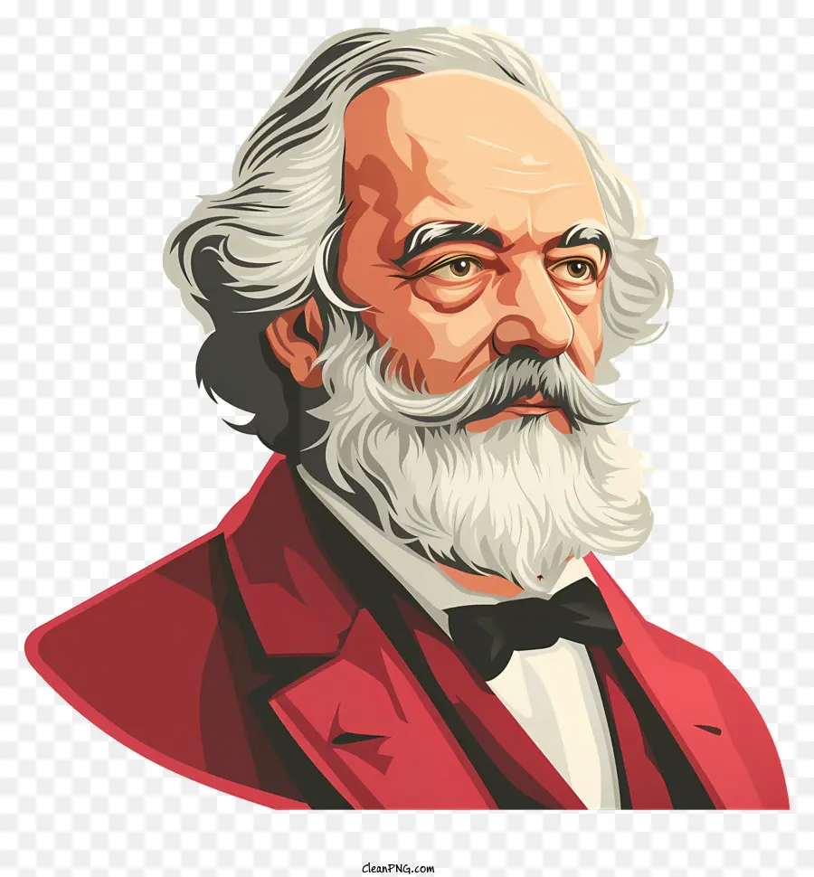 Karl Marx，Dasi Kupu Kupu PNG