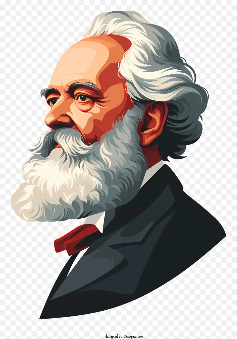 Karl Marx，Dasi Merah PNG