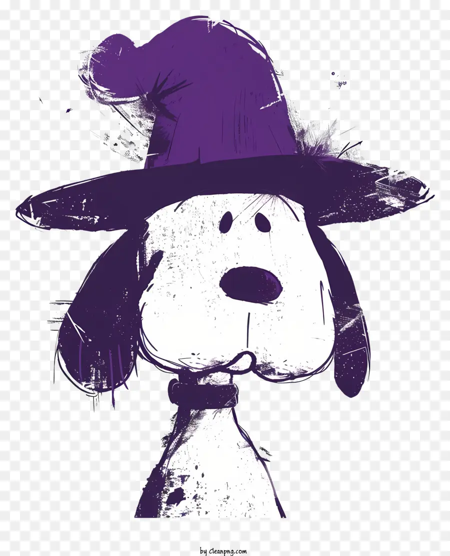 Snoopy，Anjing Dengan Topi Ungu PNG