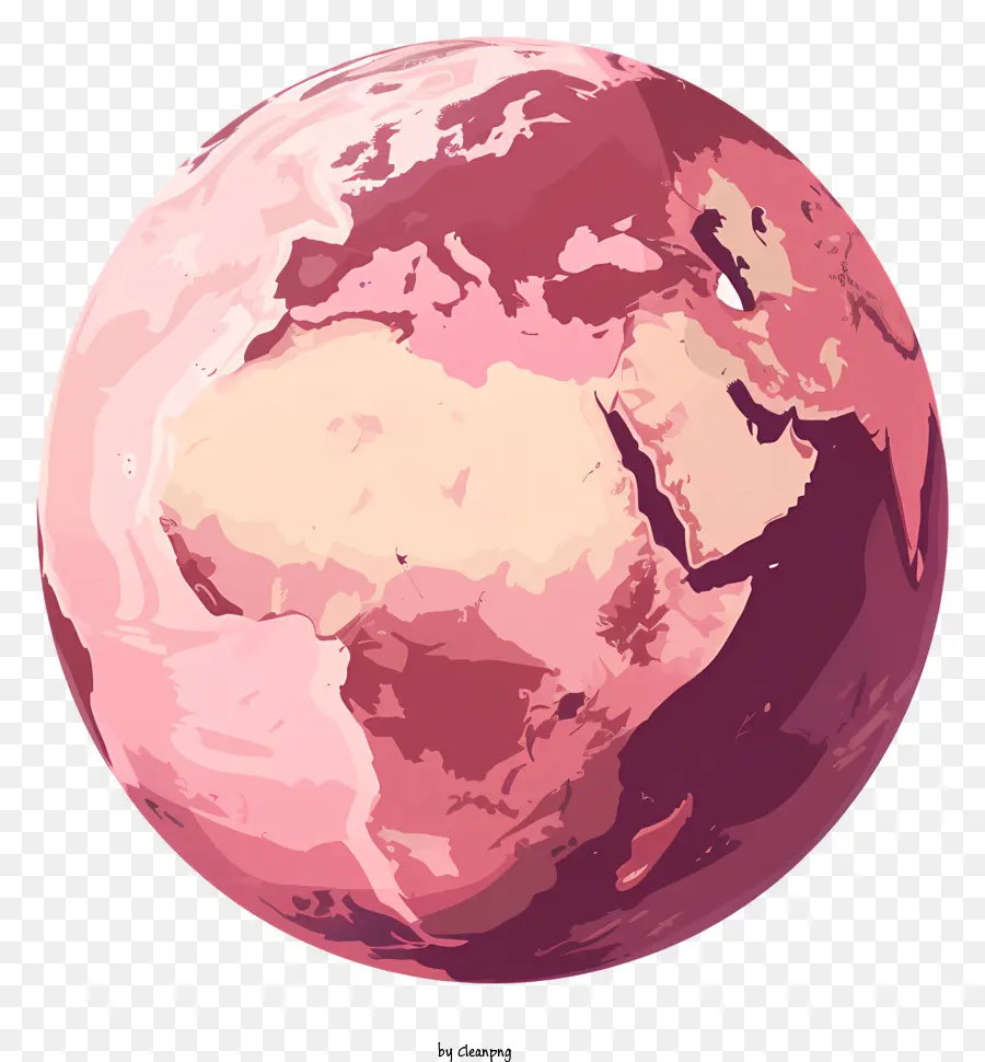 Dunia，Globe Merah Muda PNG