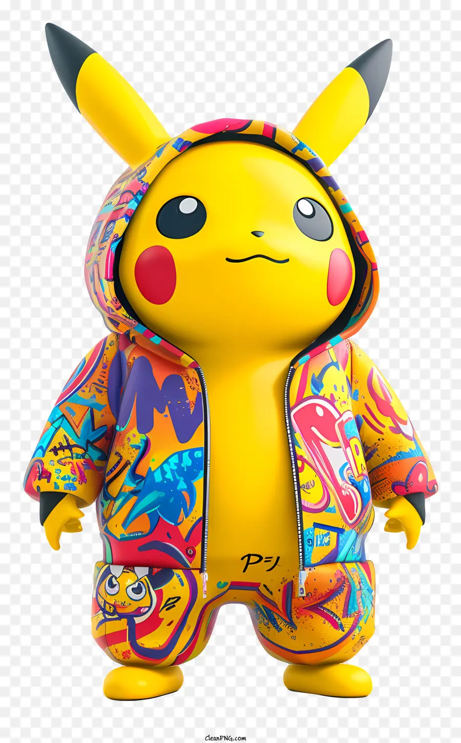 Pikachu，Pikachu Dengan Hoodie Warna Warni PNG