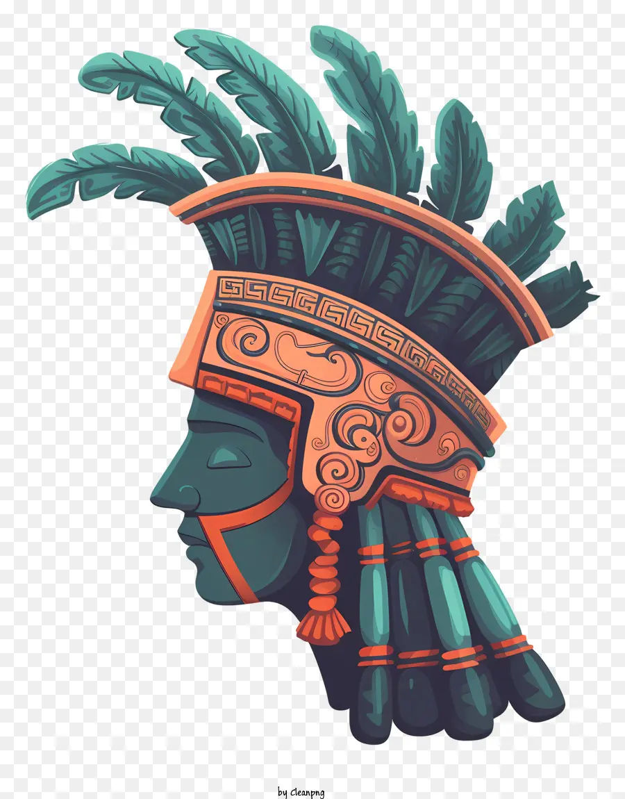 Tutup Kepala Kerajaan Inca，Helm Prajurit Aztec PNG