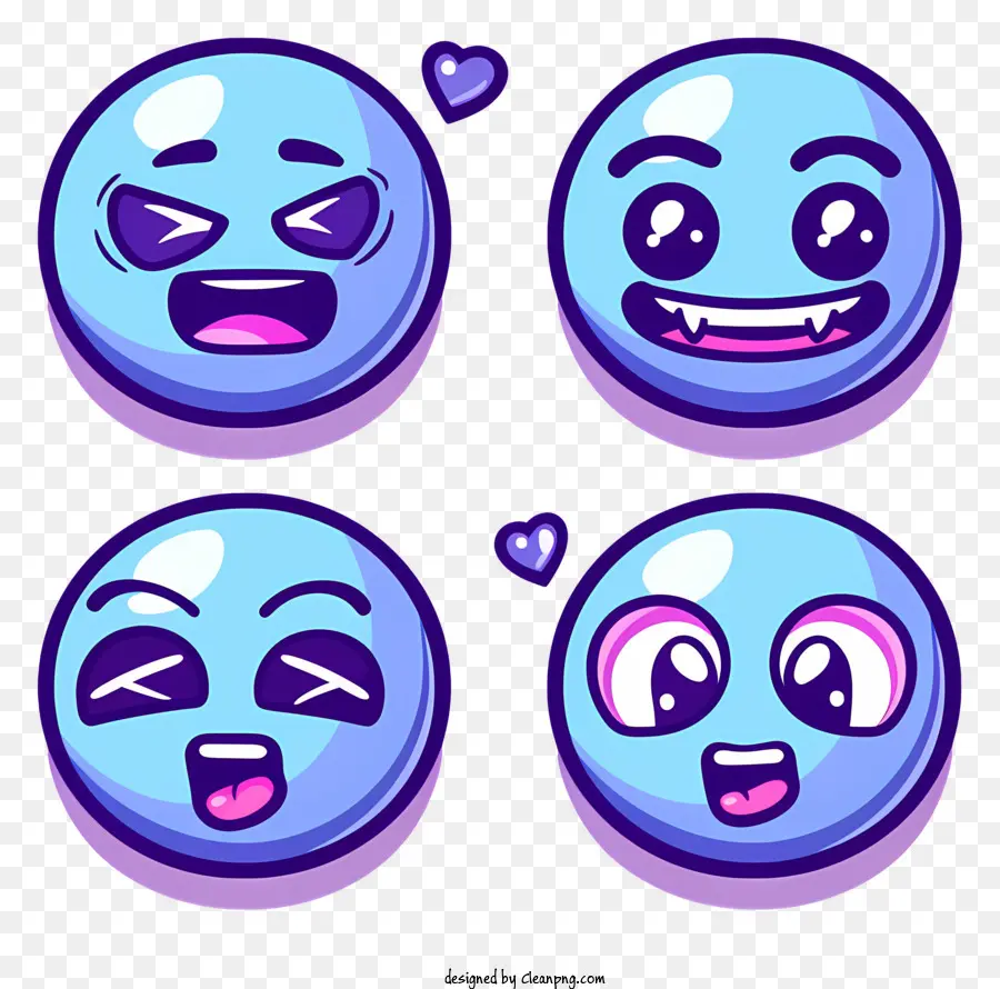 Emosi，Emoji Biru PNG