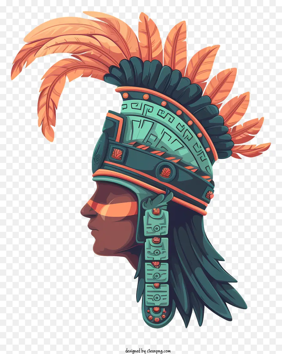 Tutup Kepala Kekaisaran Inca，Prajurit Meksiko Kuno PNG