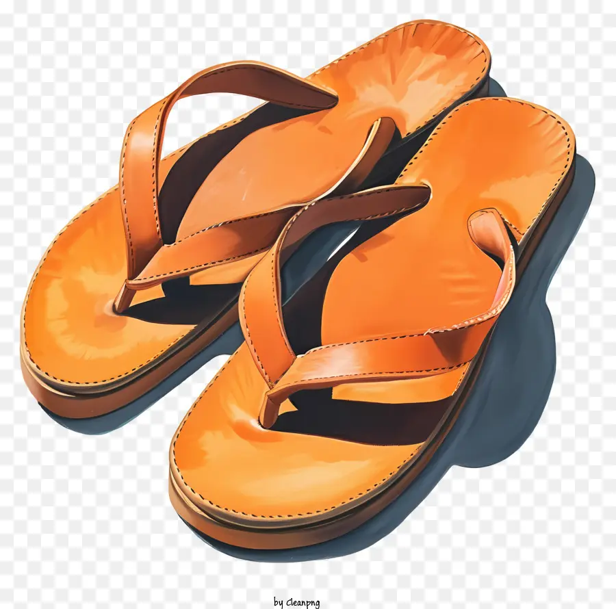Sandal Kulit，Orange Sandal PNG