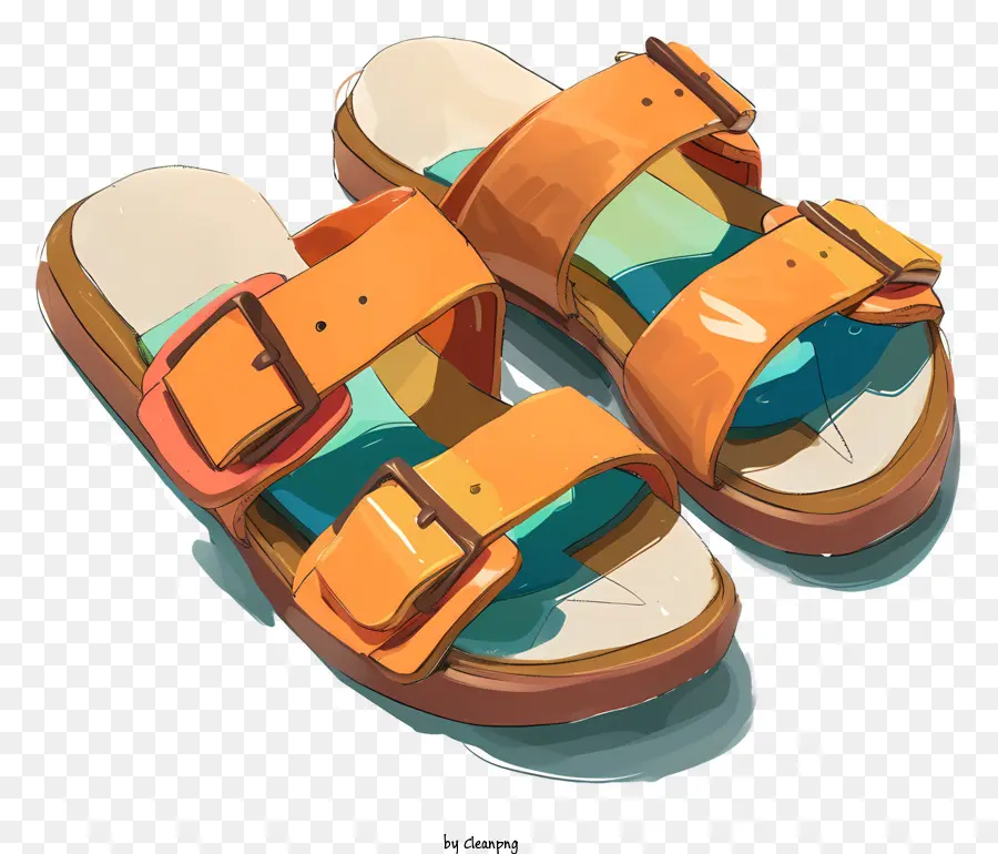 Sandal，Orange Sandal PNG
