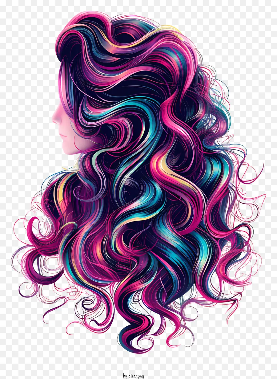Wig Rambut，Lukisan Digital PNG