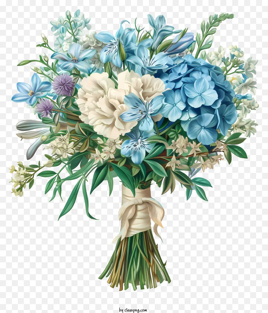 Pernikahan Karangan Bunga，Bunga Bunga Biru PNG