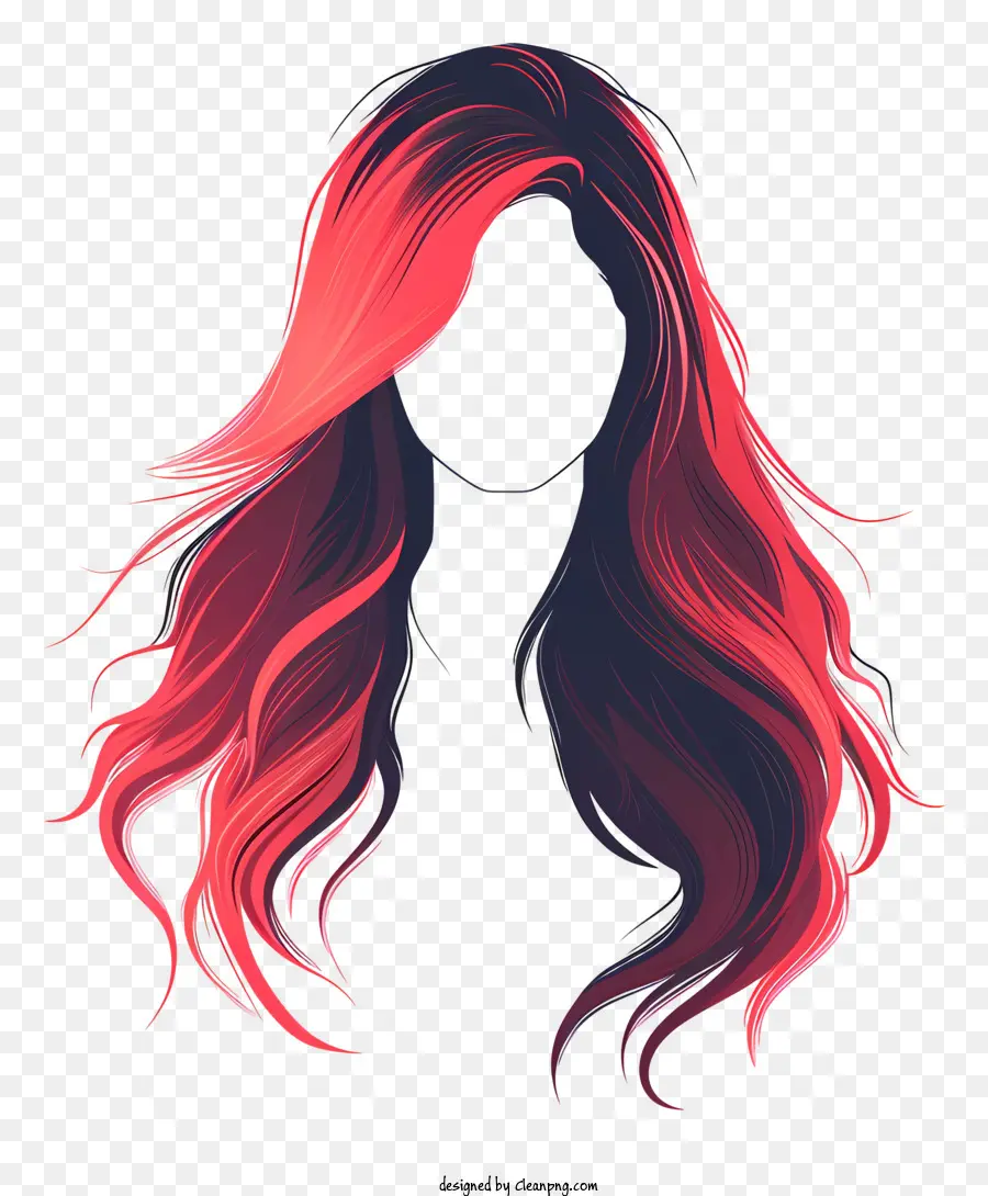 Rambut Panjang Wig，Rambut Merah Panjang PNG