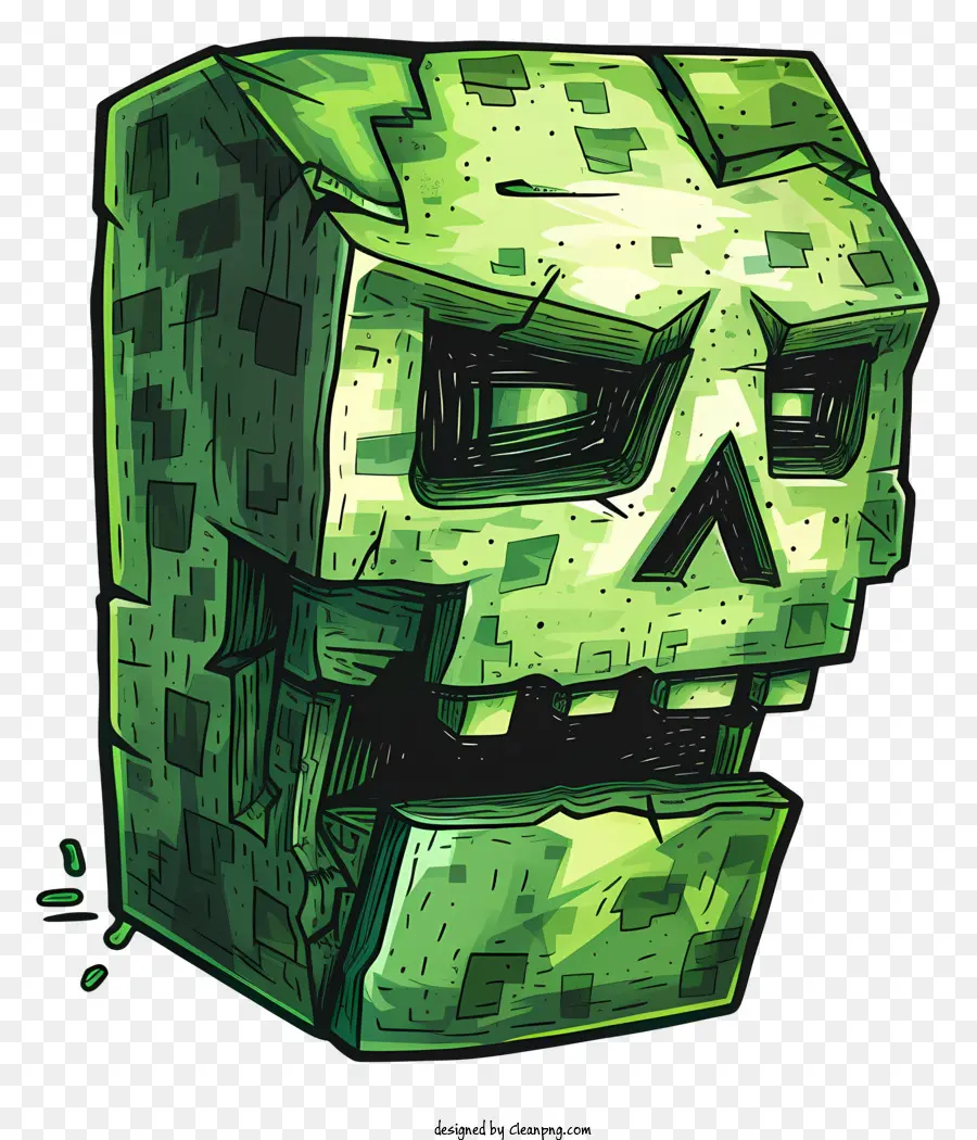Minecraft Creeper，Blok Hijau Dengan Wajah PNG