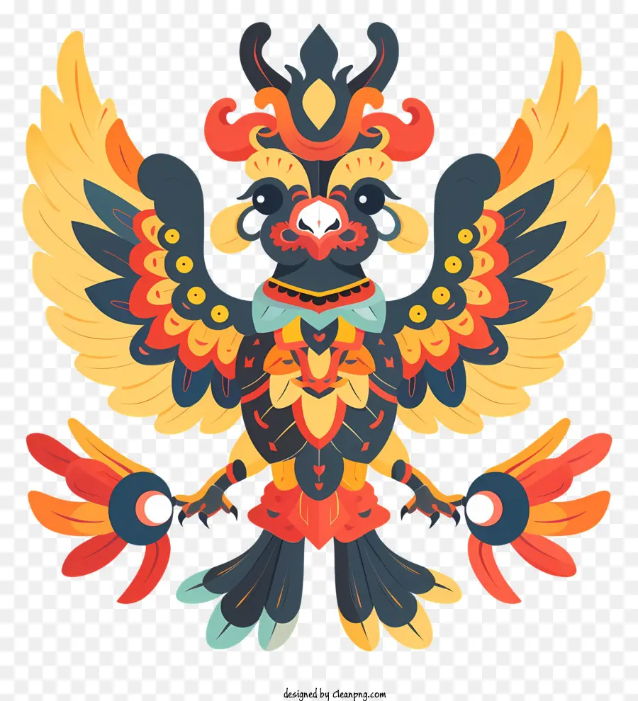 Garuda Abstrak，Burung Berwarna Warni PNG