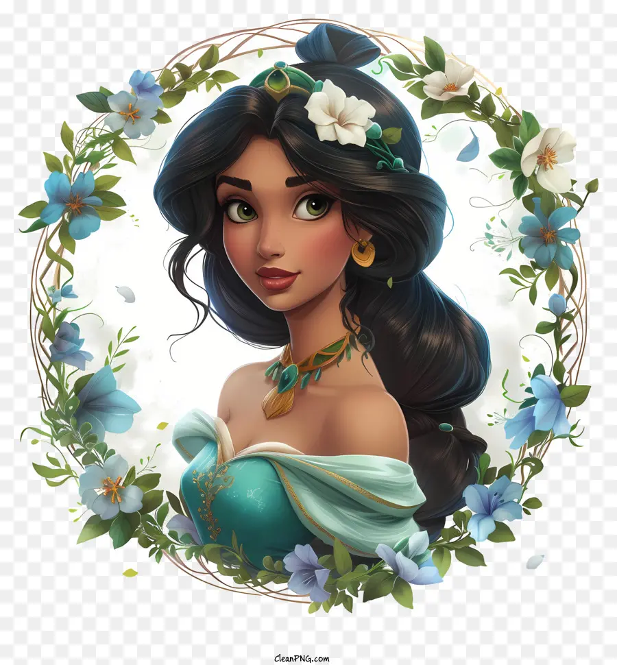 Putri Disney，Wanita Cantik Dengan Bunga PNG