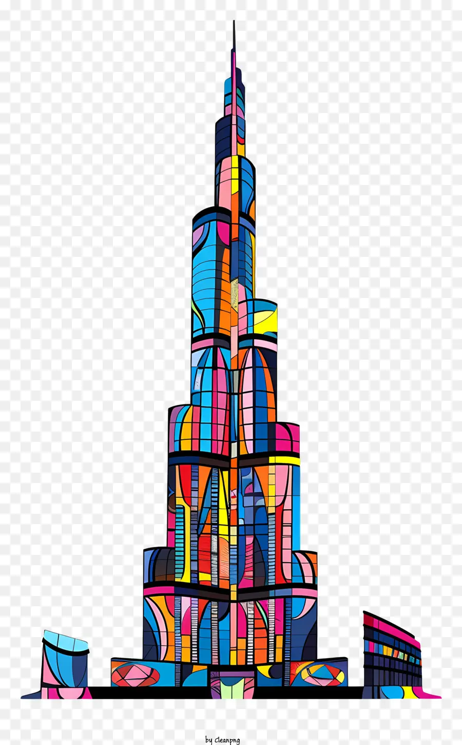 Burj Khalifa，Pencakar Langit Abstrak PNG