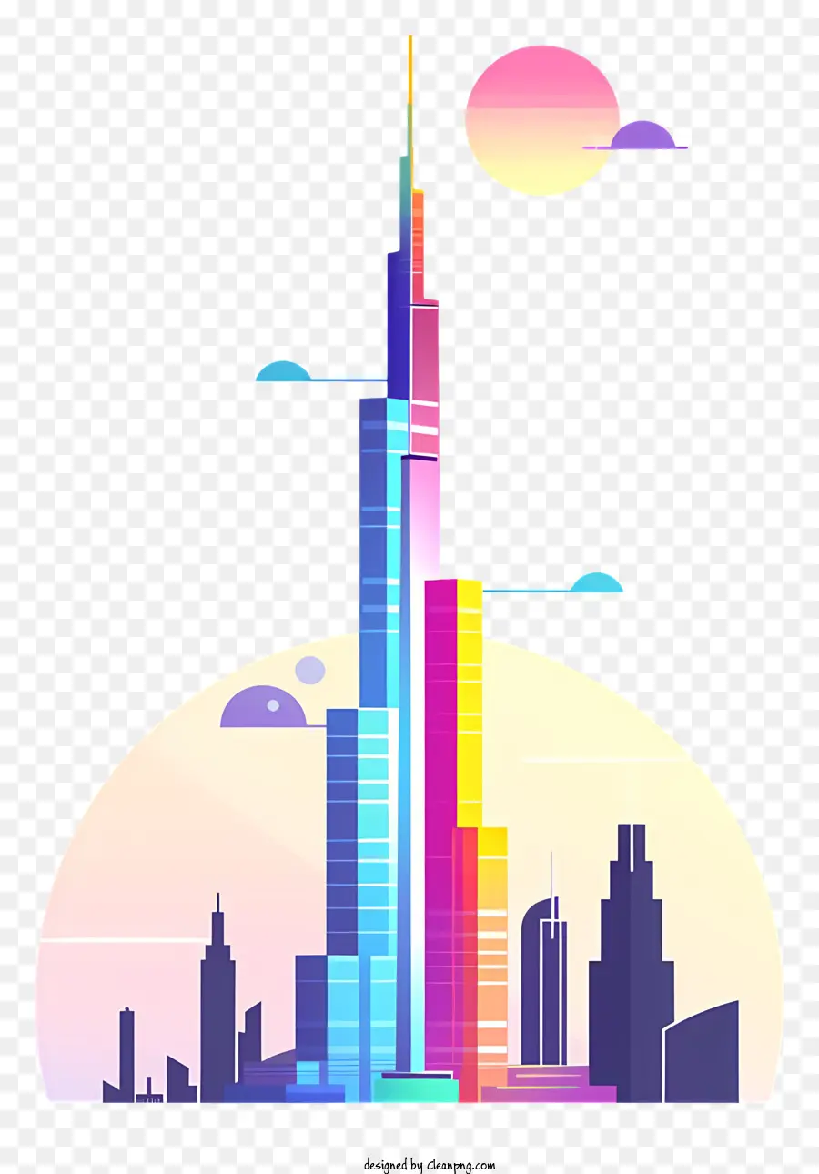 Burj Khalifa，Pencakar Langit Berwarna Warni PNG