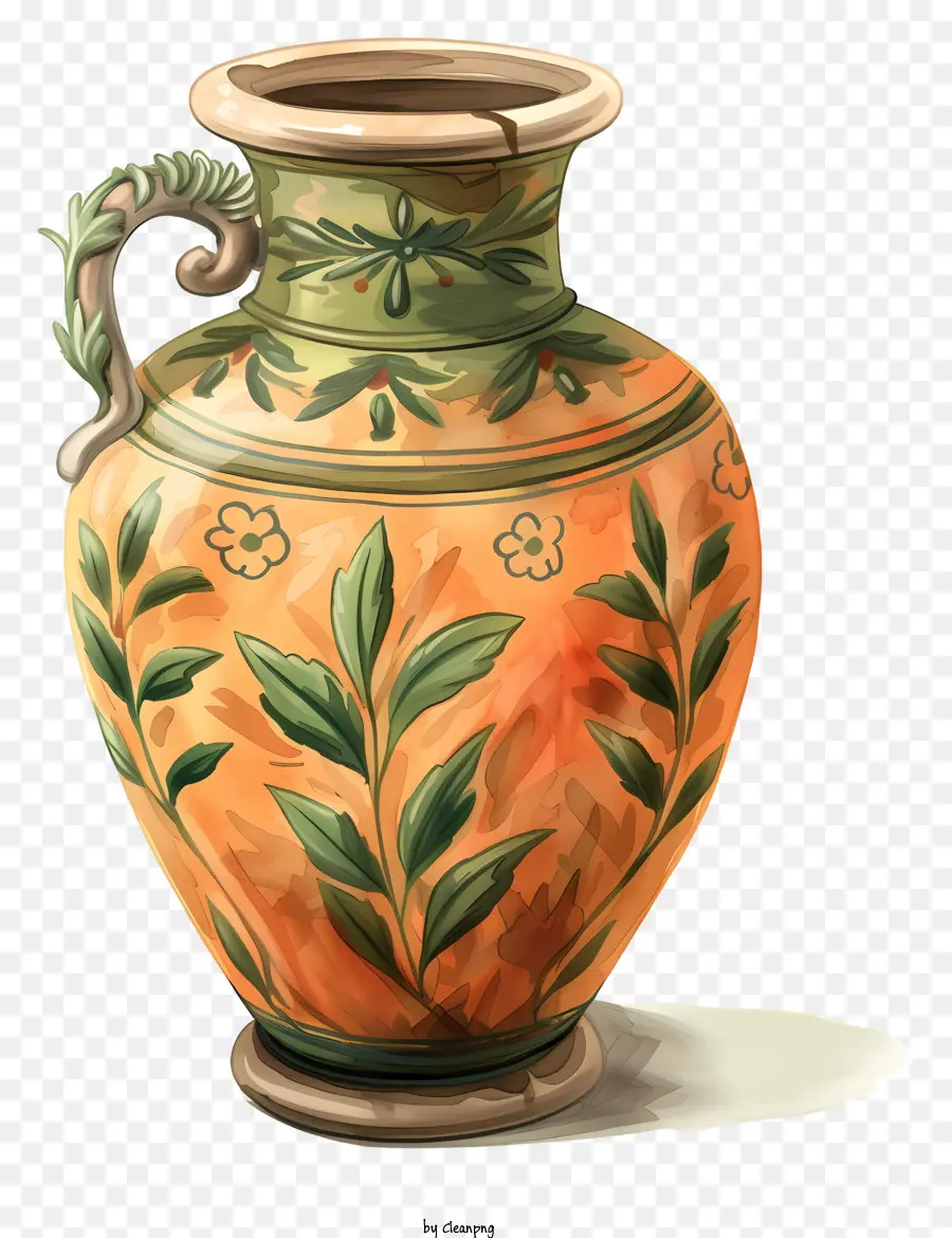 Romawi Vas，Vas Oranye Dan Hijau PNG