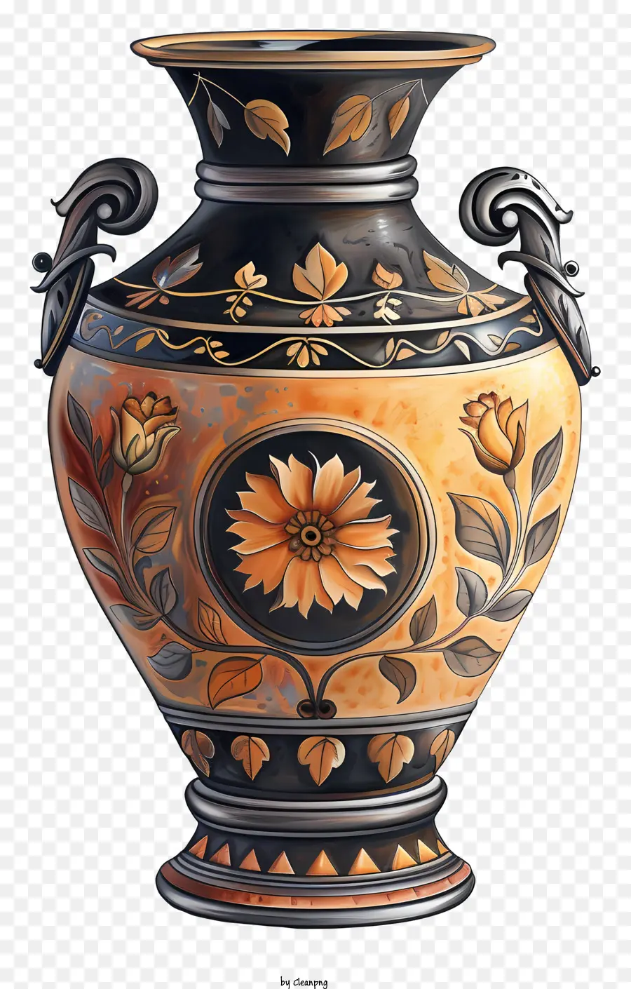 Romawi Vas，Vas Keramik Hitam PNG
