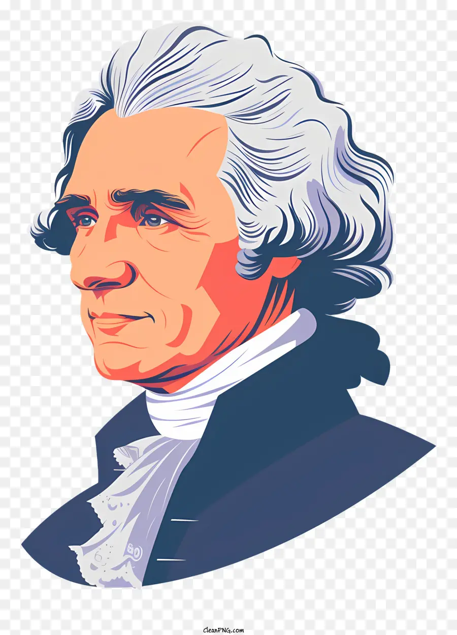 Thomas Jefferson，Rambut Putih PNG