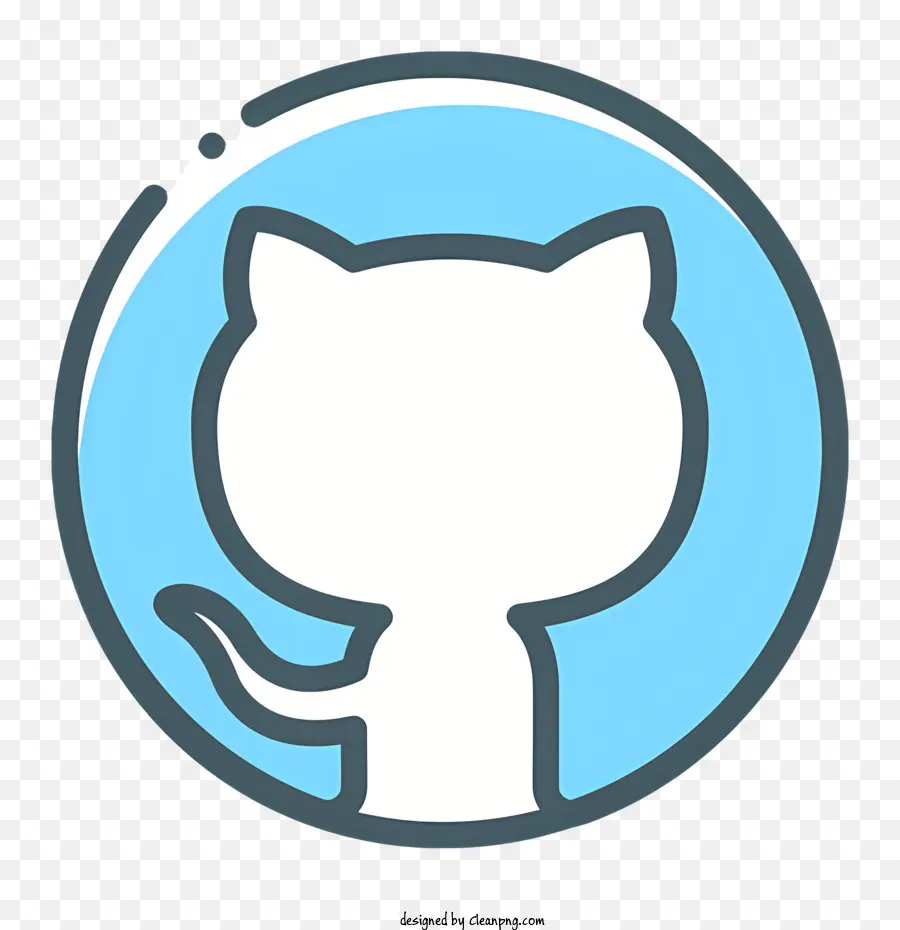 Ikon Github，Logo Github Berwarna Biru Muda PNG