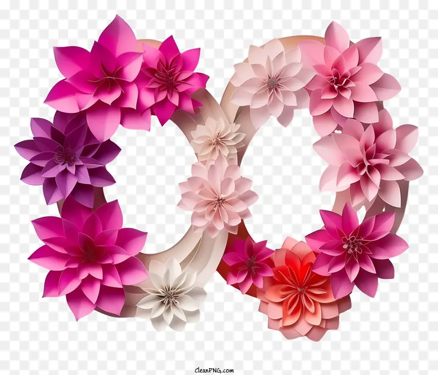 Simbol Infinity，Bunga Bunga Abstrak PNG