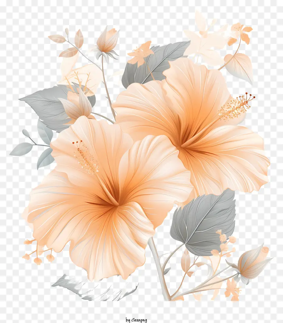 Bunga Kembang Sepatu，Bunga Merah Muda Dan Putih PNG
