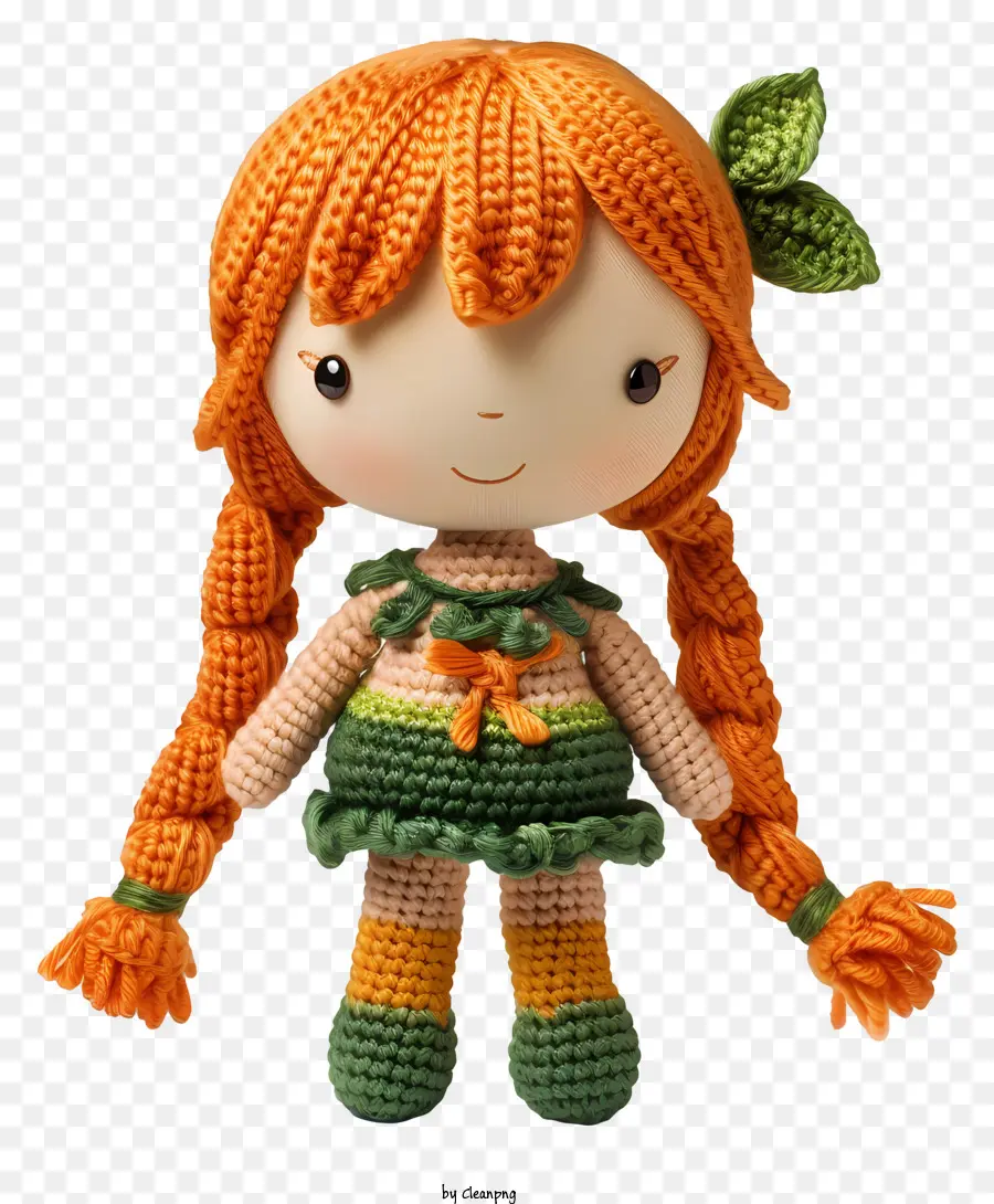 Amigurumi Dol，Boneka Dengan Rambut Oranye PNG