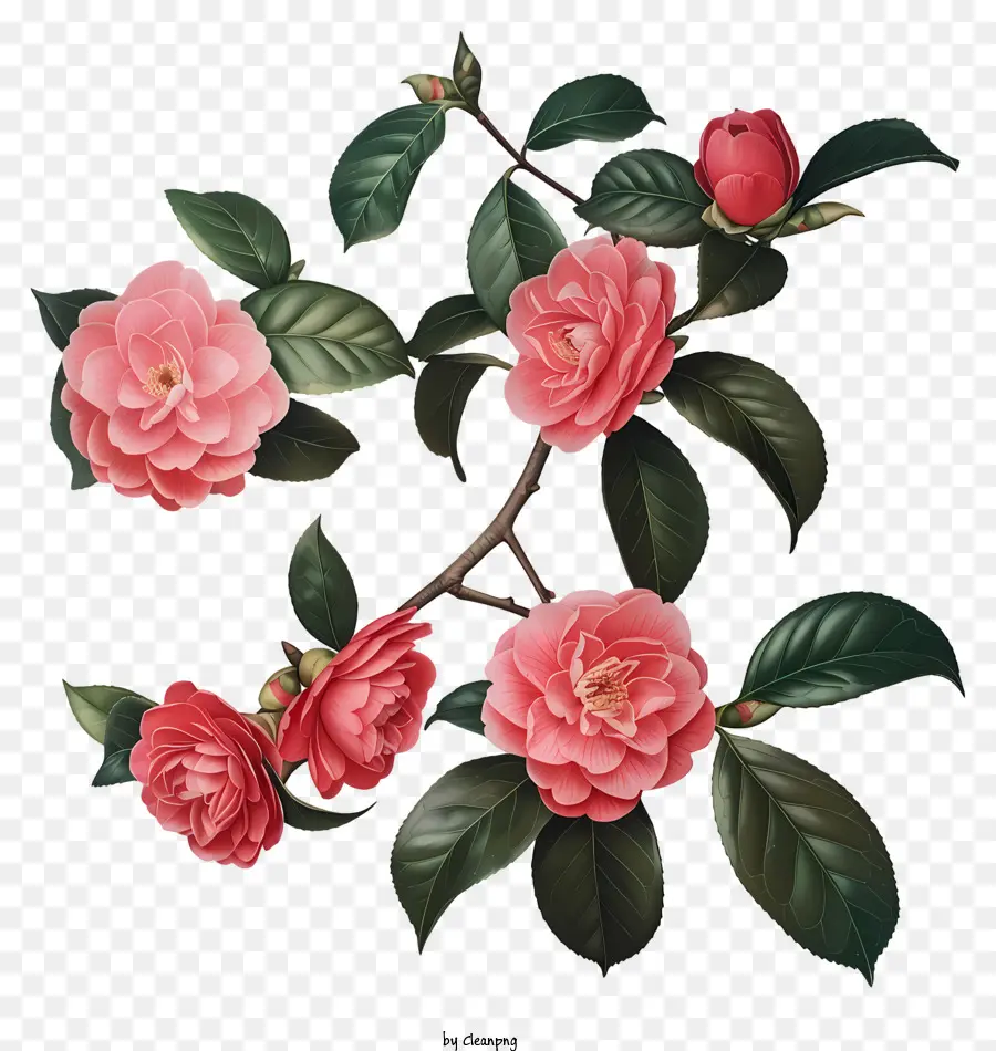 Bunga Bunga Musim Semi，Mawar Merah Muda PNG