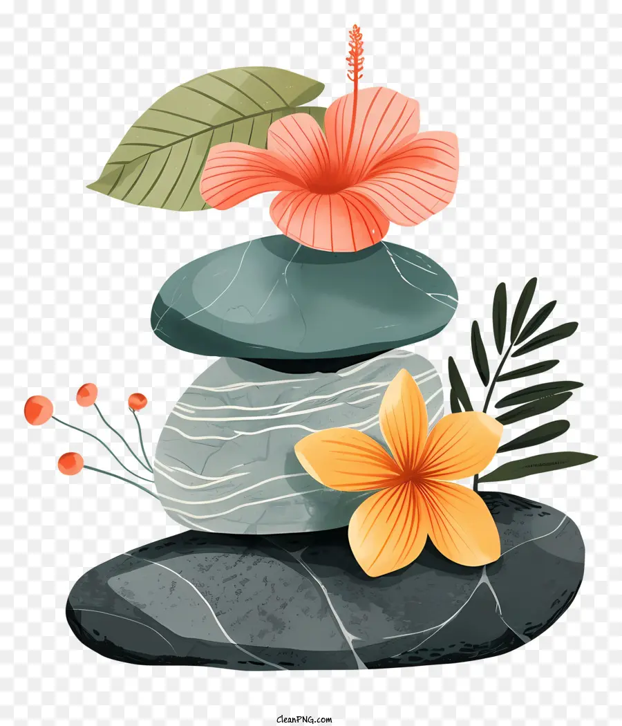 Batu Spa，Bunga Berwarna Warni PNG
