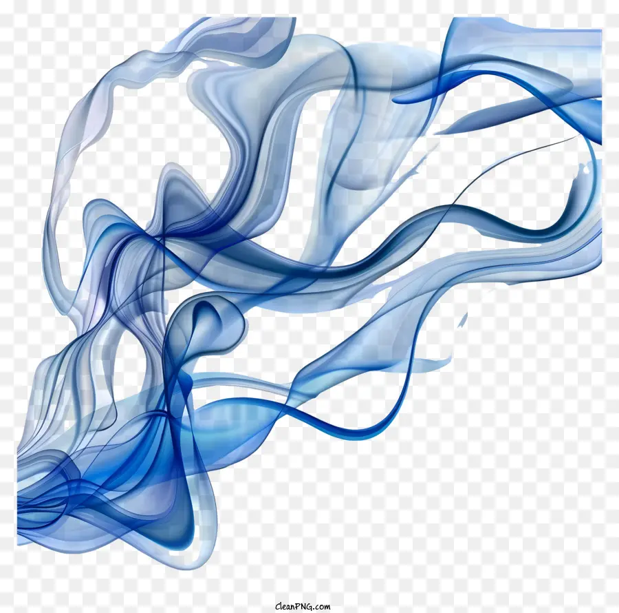 Asap Biru，Desain Swirl Abstrak Biru PNG