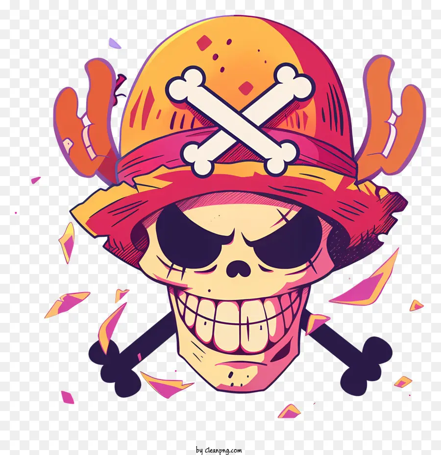 Satu Potong Jolly Roger，Tengkorak Dengan Topi PNG