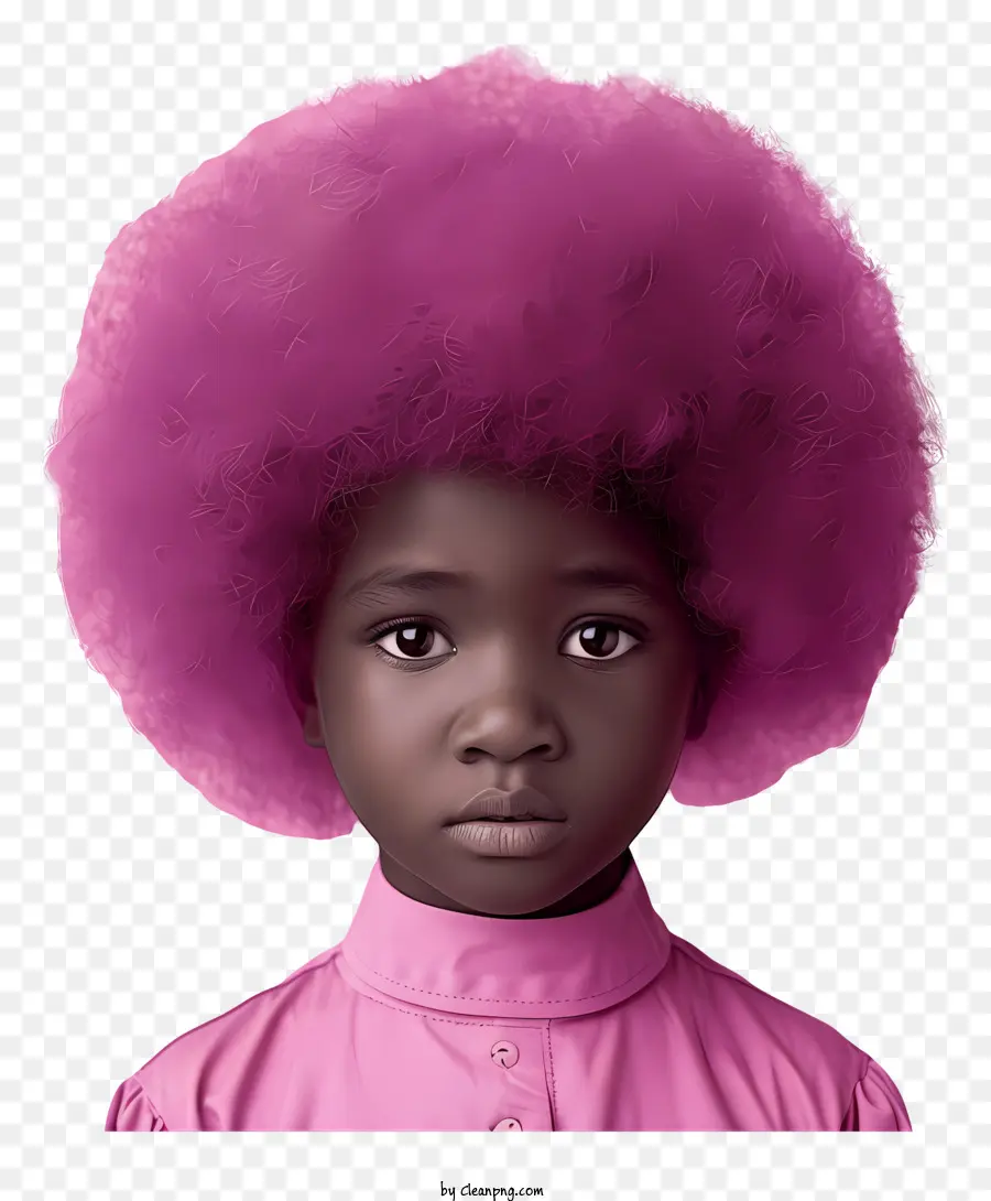 Anak，Gadis Dengan Afro Merah Muda PNG