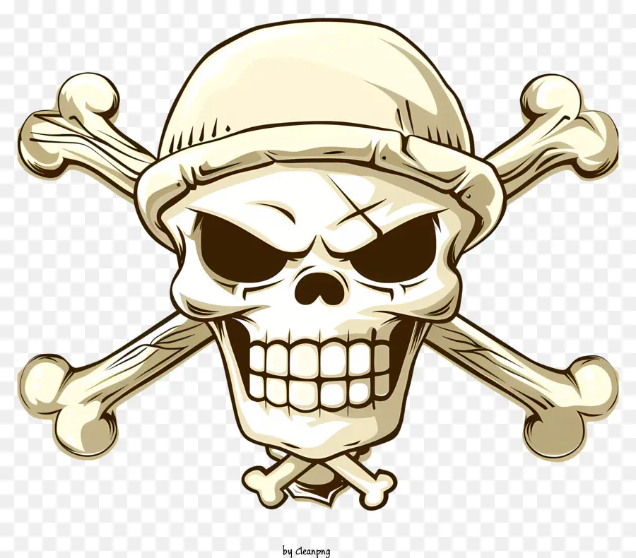 One Piece Jolly Roger，Tengkorak Dan Tulang Bersilang PNG
