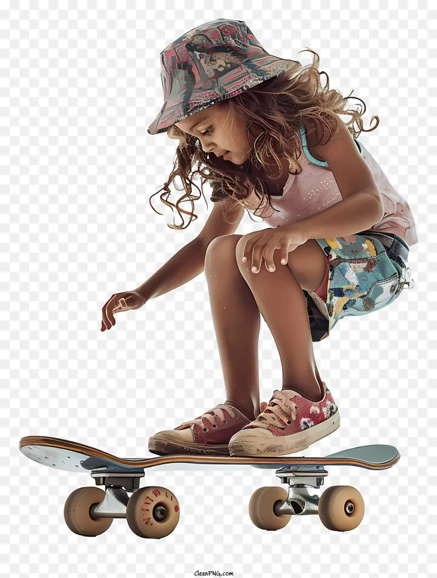 Anak，Gadis Skateboard PNG