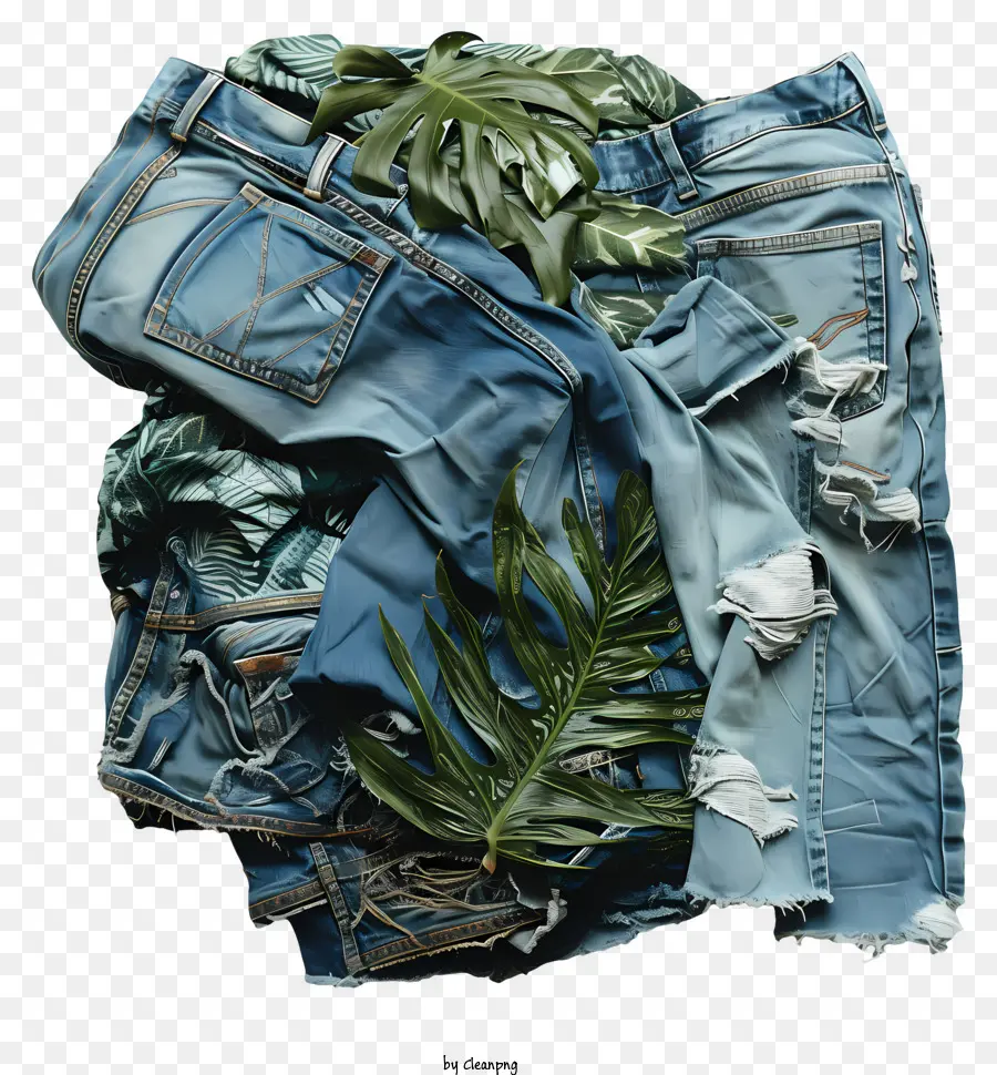 Jins Denim，Daun Daun PNG