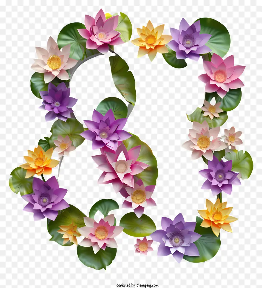 Bunga Nomor Delapan，Bunga Teratai PNG