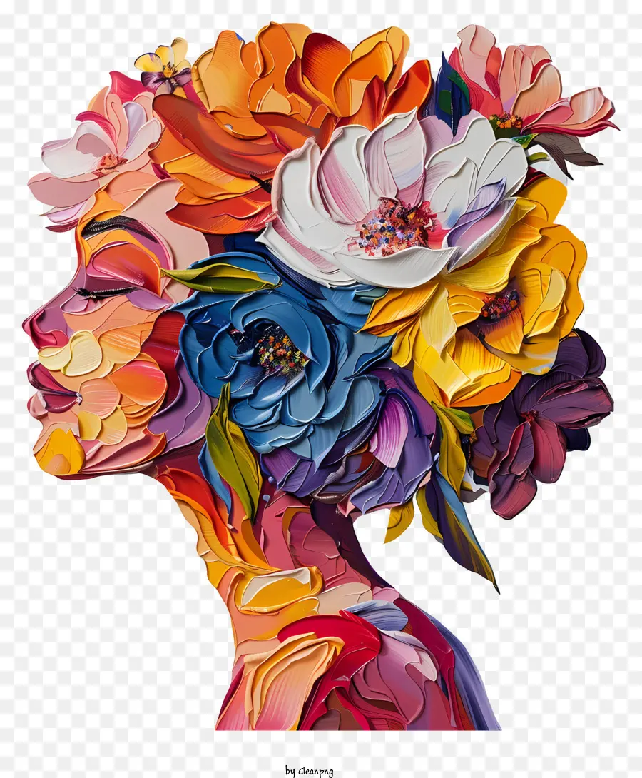 Seni Bunga Hari Wanita，Bunga Potret PNG