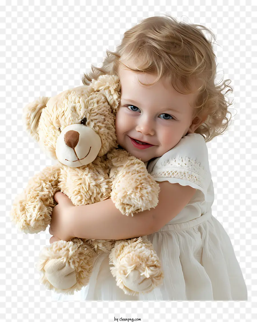 Bayi Memeluk Boneka Beruang，Gadis Muda PNG