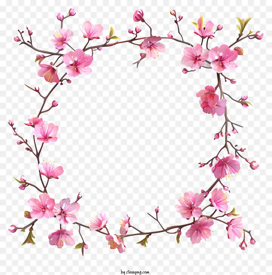 Papan Tanda Bunga Musim Semi，Bunga Merah Muda PNG