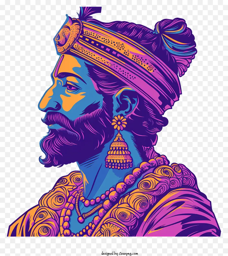 Shivaji Maharaj，Potret Berwarna Warni PNG